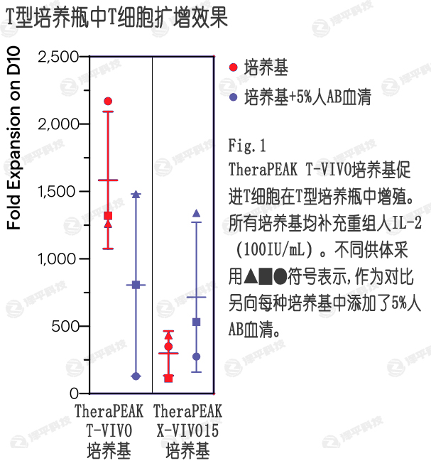 T-VIVO培養基在無血清條件下,提供更好的T細胞擴增效果 北京澤平